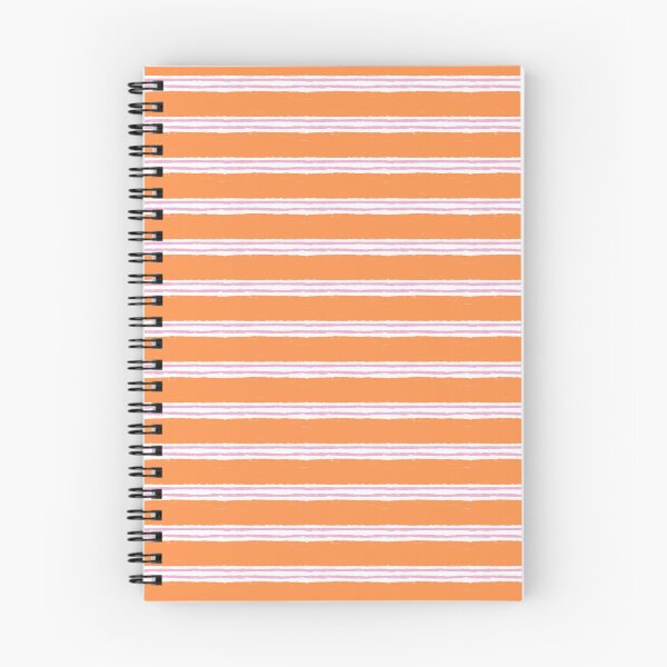 Item preview, Painted Freehand Horizontal Stripes Orange & Pink on White designed and sold by QuestingPixel.