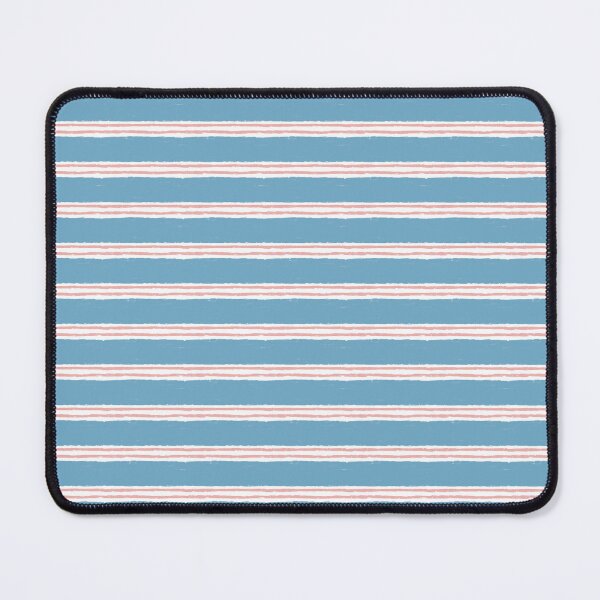 Item preview, Painted Freehand Horizontal Stripes Blue & Pink on White designed and sold by QuestingPixel.