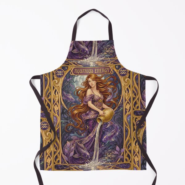 Item preview, Aquarius Zodiac Anime Art Nouveau | Aquarius Astrology Celestial Design designed and sold by RSDigitalPrintDesign.