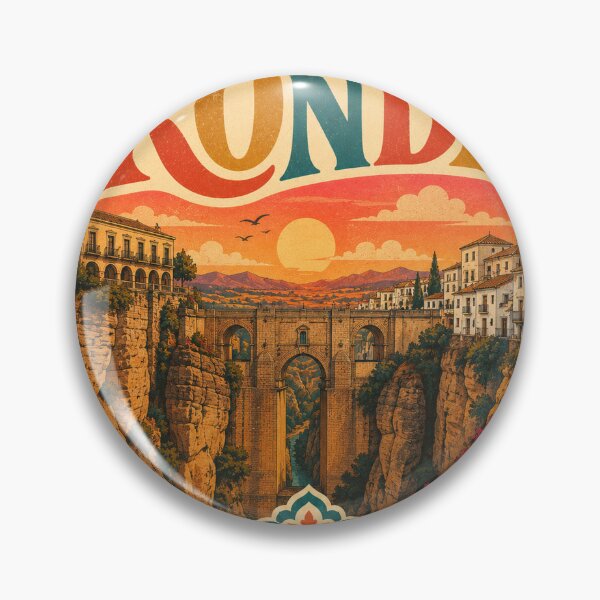 Item preview, Vintage Ronda Heart - Retro Spain Travel Souvenir designed and sold by VisualArtsOasis.