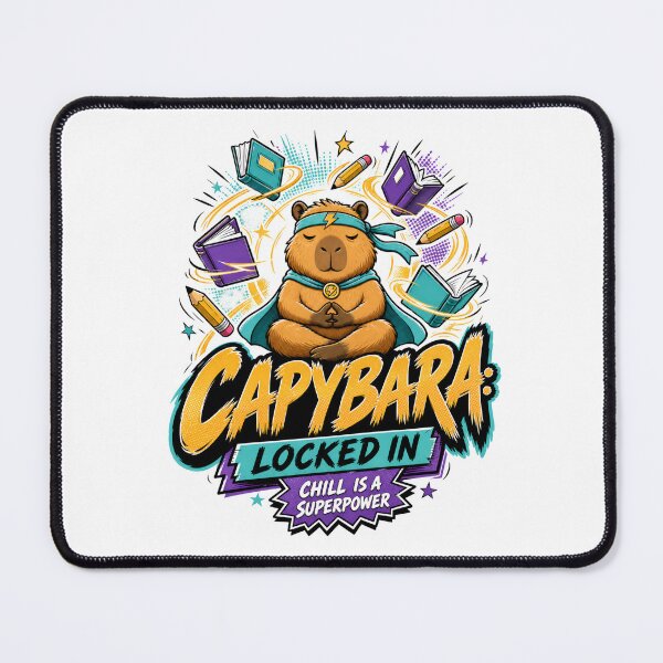 Item preview, Back to School Capybara: Locked In and Chilling designed and sold by Fenay Designs.