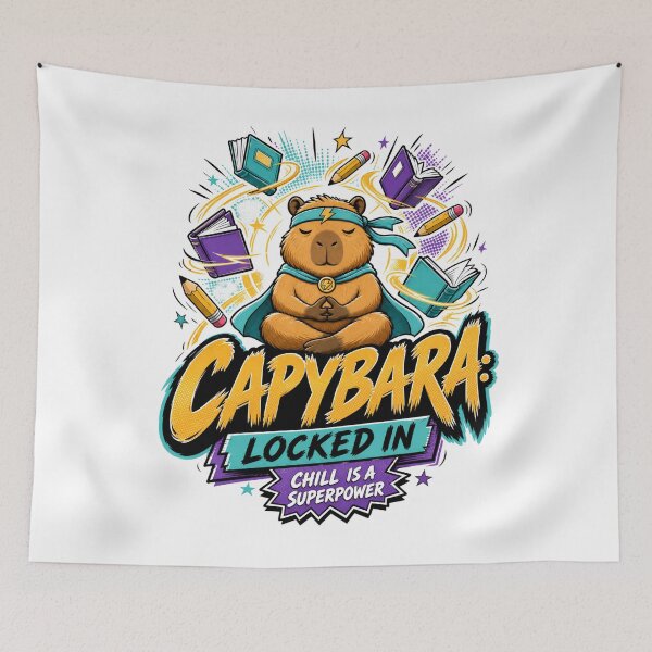 Item preview, Back to School Capybara: Locked In and Chilling designed and sold by Fenay Designs.