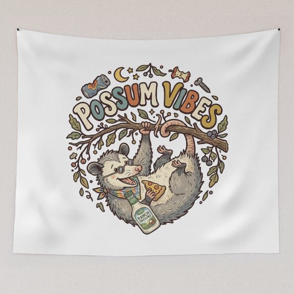Item preview, Funny Possum Vibes - Retro Trash Mammal Pizza & Ranch designed and sold by LOVEARTDESIGN.