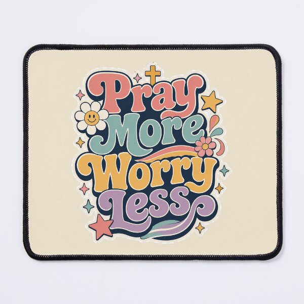 Item preview, Pray More Worry Less Retro Christian Design designed and sold by PrayWear.