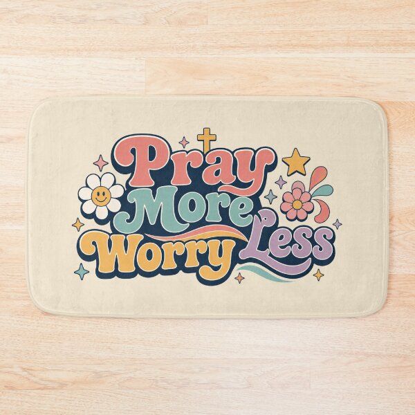 Item preview, Pray More Worry Less Retro Christian Design designed and sold by PrayWear.