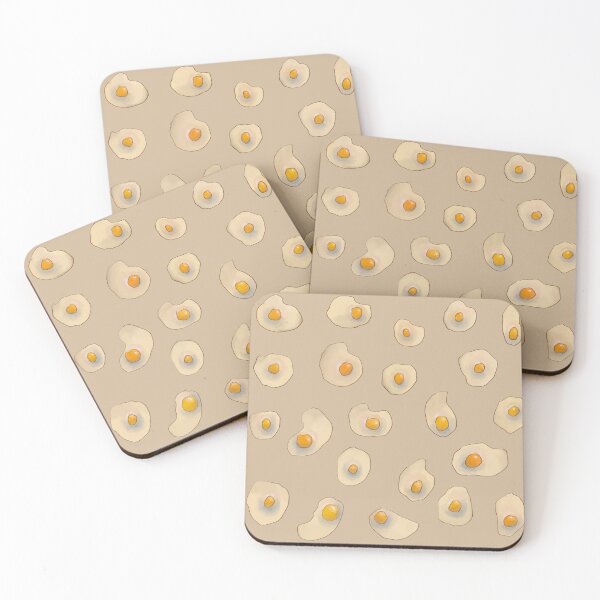 Item preview, Fried Egg Pattern Tan — Blue Lemon Studio Original Illustration designed and sold by BluelemonStudio.