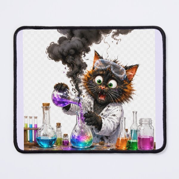 Item preview, Funny Black Cat Scientist Laboratory Experiment designed and sold by OksArtStudio.