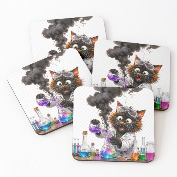 Item preview, Funny Black Cat Scientist Laboratory Experiment designed and sold by OksArtStudio.