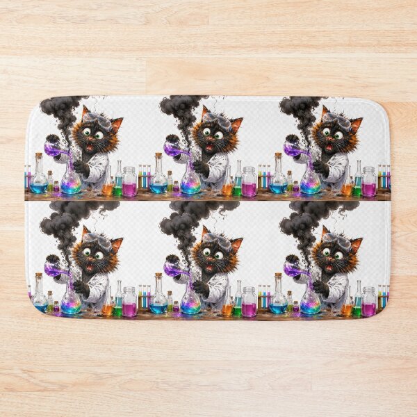 Item preview, Funny Black Cat Scientist Laboratory Experiment designed and sold by OksArtStudio.