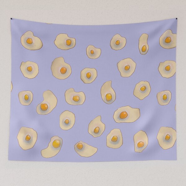 Item preview, Fried Egg Pattern Purple — Blue Lemon Studio Original Illustration designed and sold by BluelemonStudio.
