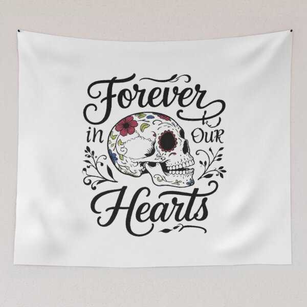 Item preview, Calavera Cat Day of the Dead T-Shirt | "Forever in Our Hearts" | Minimalist Line Art Graphic Tee designed and sold by SKSSTYLe.