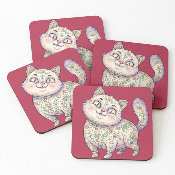 Item preview, Whimsical Floral Cat Botanical Illustration designed and sold by Iampoji.