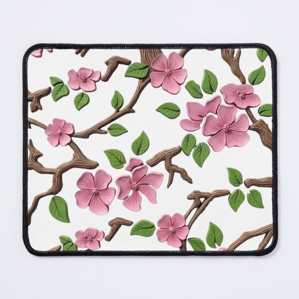 Item preview, 3D Sculpted Pink Cherry Blossom Branches Pattern designed and sold by mackyartsstudio.