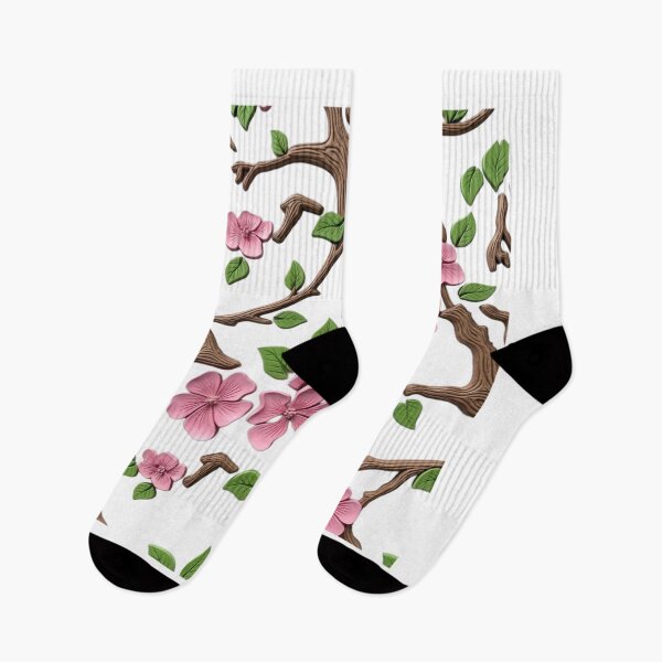 Item preview, 3D Sculpted Pink Cherry Blossom Branches Pattern designed and sold by mackyartsstudio.
