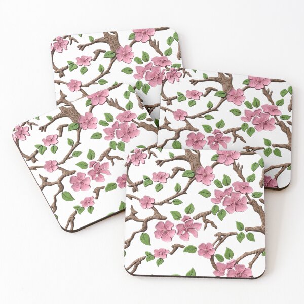 Item preview, 3D Sculpted Pink Cherry Blossom Branches Pattern designed and sold by mackyartsstudio.