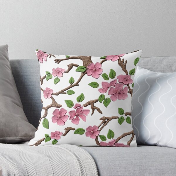 Item preview, 3D Sculpted Pink Cherry Blossom Branches Pattern designed and sold by mackyartsstudio.