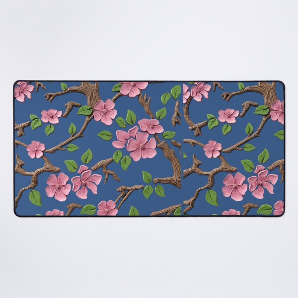 Item preview, 3D Sculpted Pink Cherry Blossom Branches Pattern designed and sold by mackyartsstudio.