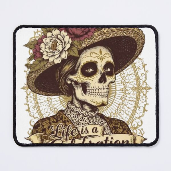 Item preview, Elegant Catrina Day of the Dead T-Shirt | "Life is a Celebration" | Ornamental Vintage Graphic Tee designed and sold by SKSSTYLe.