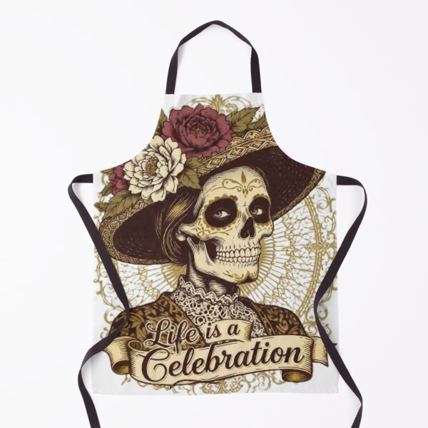 Item preview, Elegant Catrina Day of the Dead T-Shirt | "Life is a Celebration" | Ornamental Vintage Graphic Tee designed and sold by SKSSTYLe.