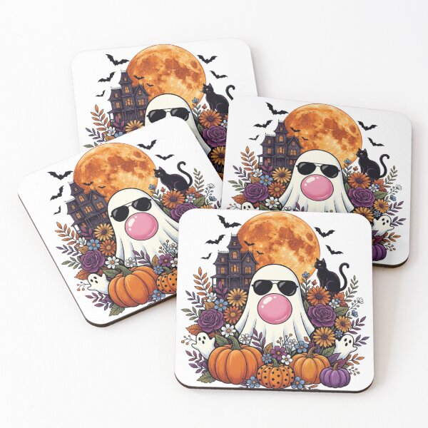 Item preview, Cool Ghost Blowing Bubblegum Halloween Haunted House Autumn designed and sold by raedattia.