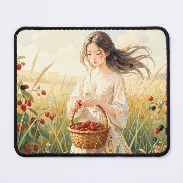 Item preview, Cottagecore Girl Picking Wild Berries designed and sold by m-y-A-I-A-R-T-.