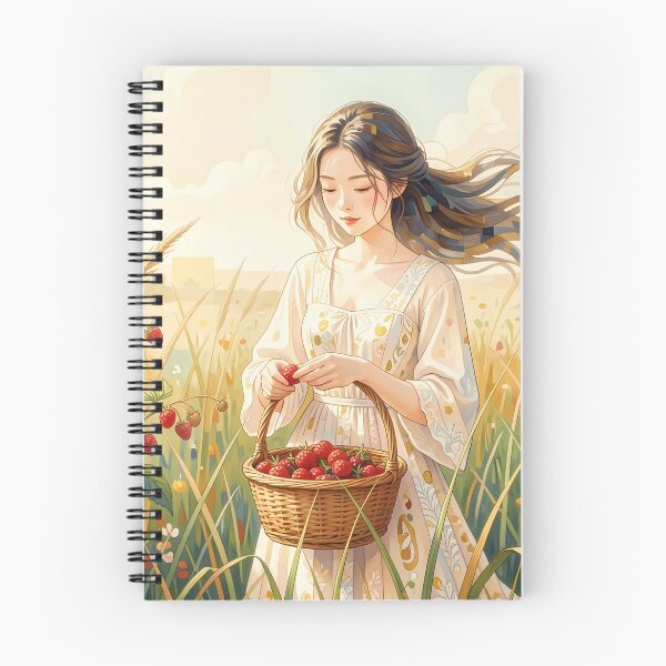 Item preview, Cottagecore Girl Picking Wild Berries designed and sold by m-y-A-I-A-R-T-.