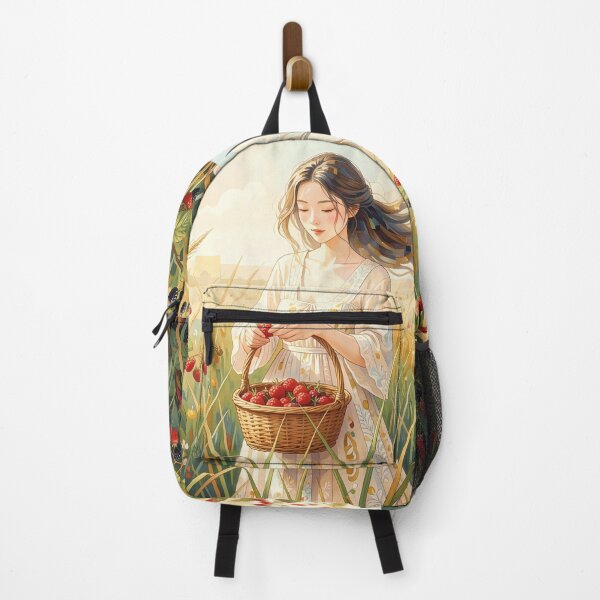 Item preview, Cottagecore Girl Picking Wild Berries designed and sold by M-Y-A-R-T-.