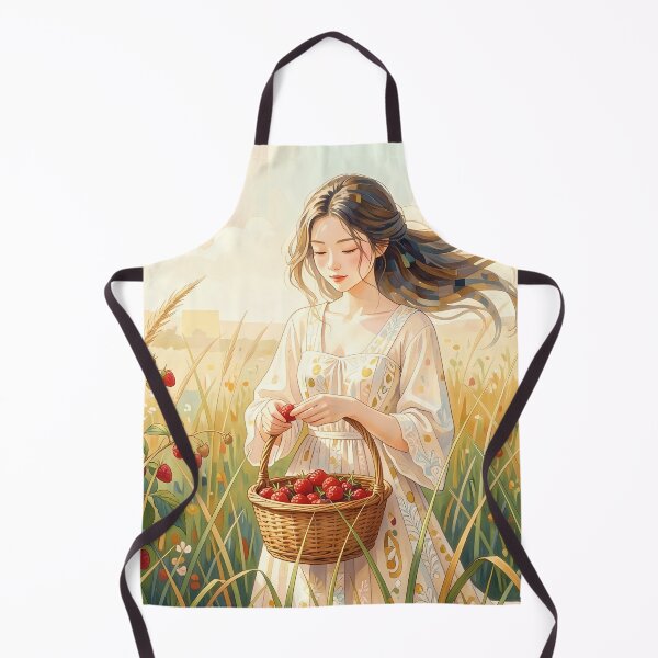 Item preview, Cottagecore Girl Picking Wild Berries designed and sold by M-Y-A-R-T-.