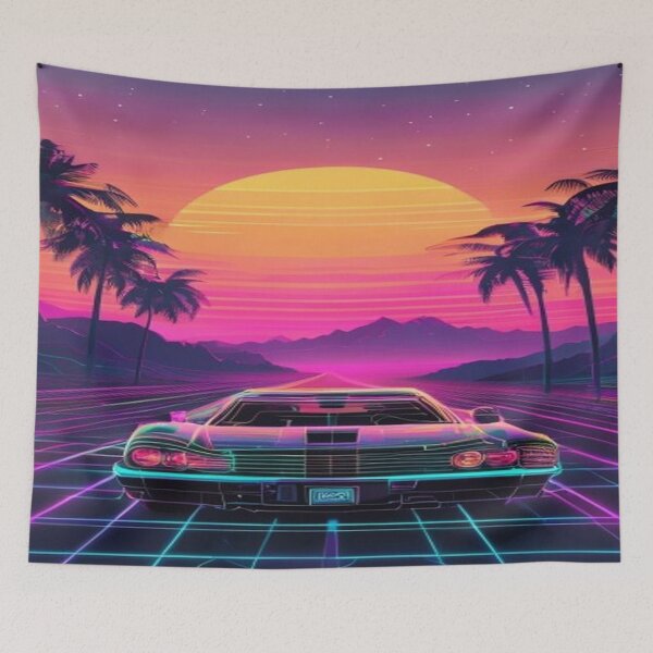 Item preview, Synthwave Sunset Palm Drive designed and sold by YNAMREG.