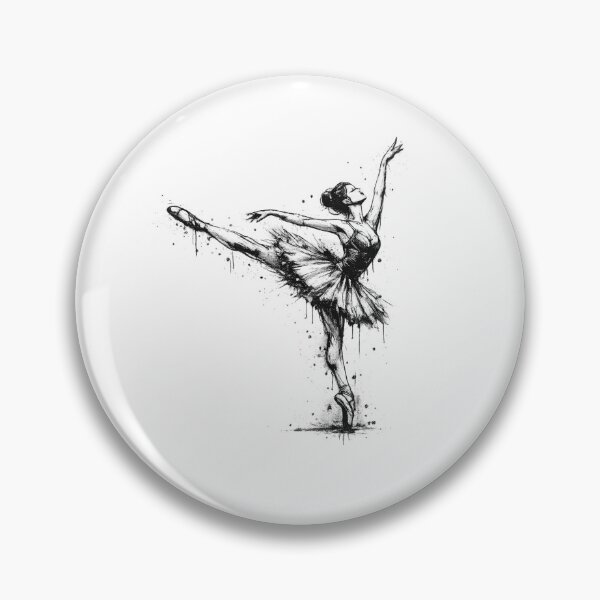Item preview, "Suspended" — Black Ink Ballerina Arabesque Art designed and sold by Creative Nook.