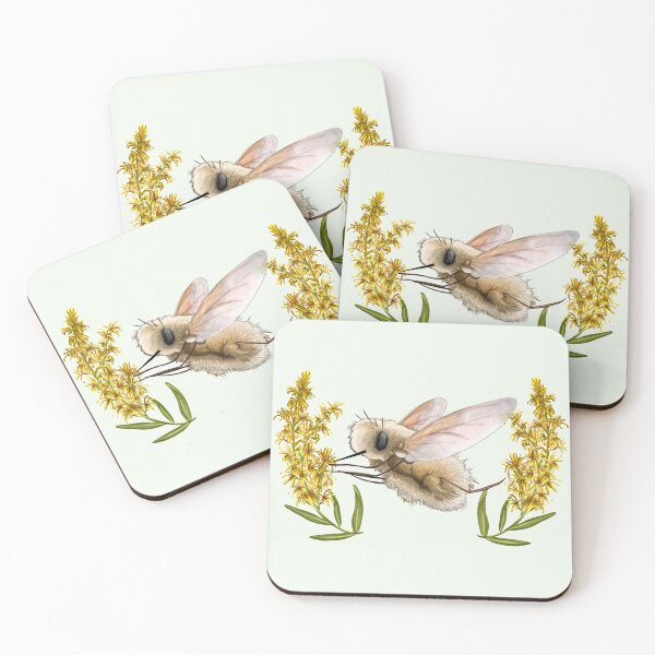 Item preview, Japanese Bee Fly with Goldenrod Flowers designed and sold by JoyHappySpiders.