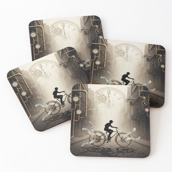 Item preview, Steampunk Gear Bicycle Cityscape designed and sold by Michaelragheb.