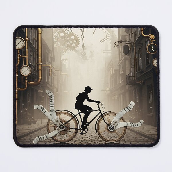 Item preview, Steampunk Gear Bicycle Cityscape designed and sold by Michaelragheb.