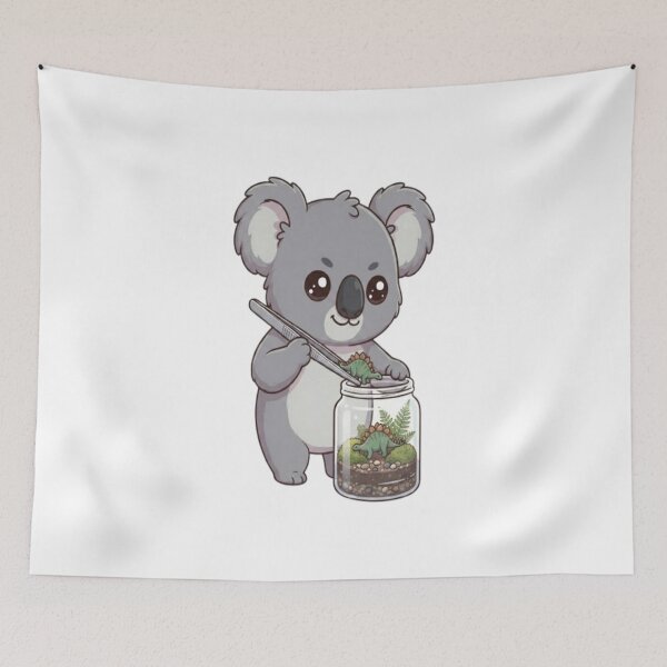 Item preview, Cute Koala Building Dinosaur Terrarium designed and sold by Ella_Sketch.