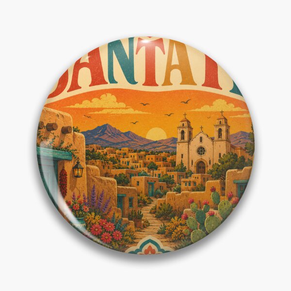 Item preview, Retro Santa Fe USA - Vintage Travel Souvenir Heart designed and sold by VisualArtsOasis.