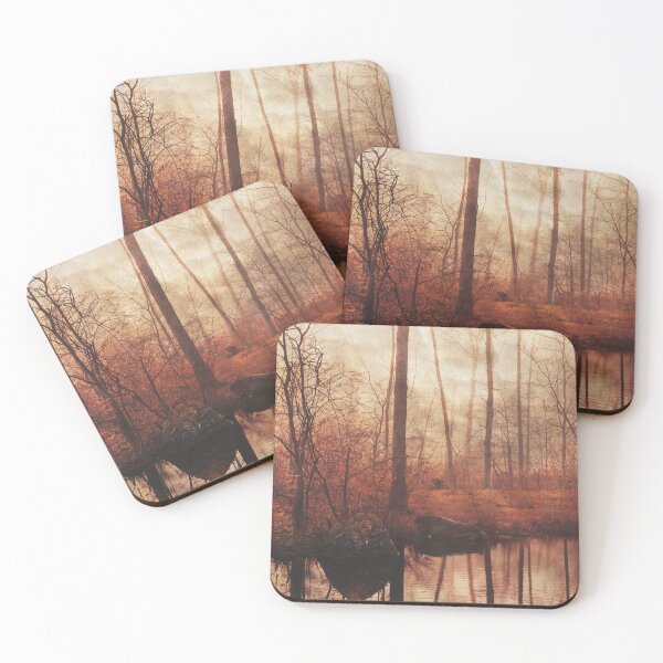 Item preview, Misty Fall Forest Reflecting in Pond designed and sold by Dyrk Wyst Redbubble Shop.