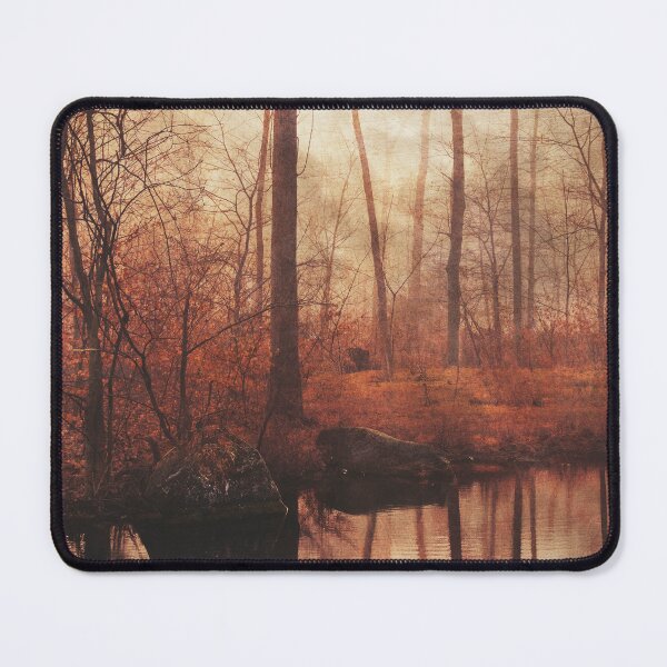 Item preview, Misty Fall Forest Reflecting in Pond designed and sold by Dyrk Wyst Redbubble Shop.