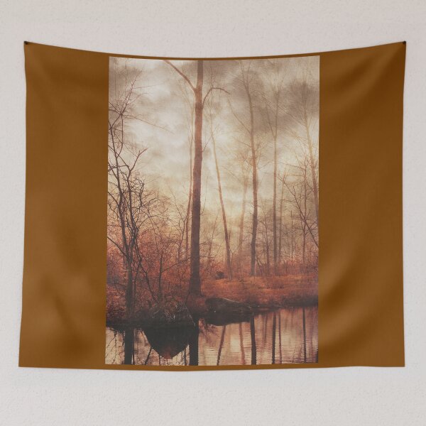 Item preview, Misty Fall Forest Reflecting in Pond designed and sold by Dyrk Wyst Redbubble Shop.