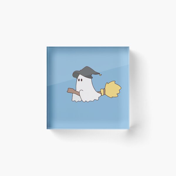 Item preview, Cute Witch Ghost Riding Broomstick Halloween Art designed and sold by Zmonz.