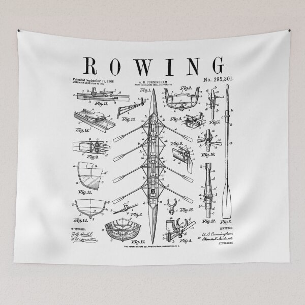 Item preview, Rowing Rower Eight Oar Racing Shell Boat Vintage Patent designed and sold by GrandeDuc.