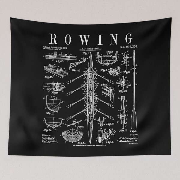 Item preview, Rowing Rower Eight Oar Racing Shell Boat Vintage Patent designed and sold by GrandeDuc.