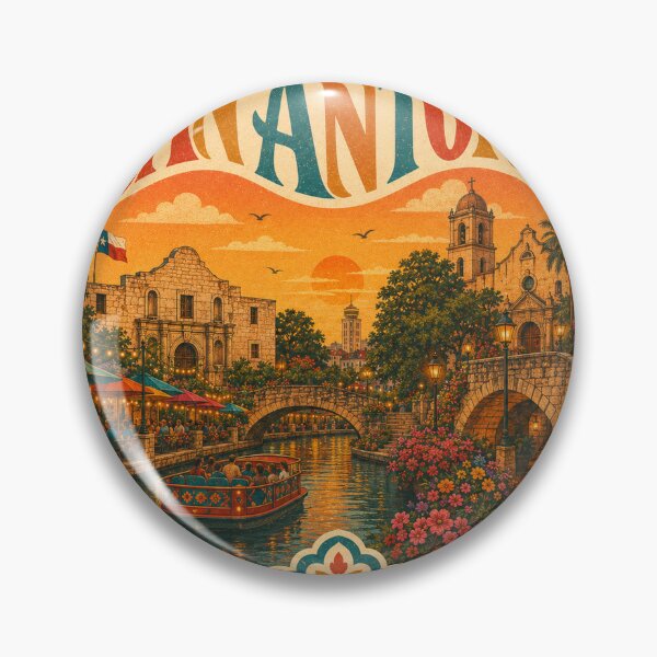 Item preview, San Antonio USA Travel Souvenir - Retro Heart Illustration designed and sold by VisualArtsOasis.