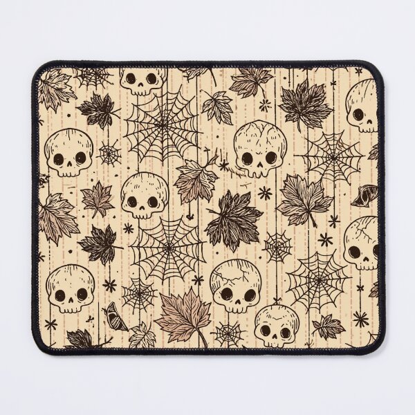 Item preview, Vintage Spooky Skulls and Autumn Leaves Halloween Pattern designed and sold by VectorForge.
