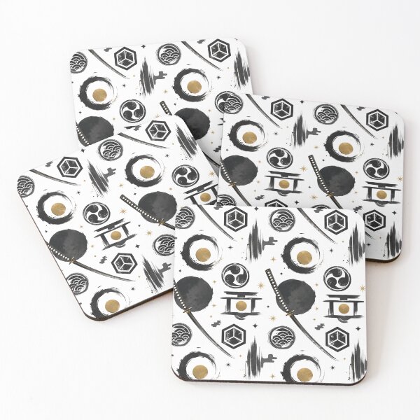 Item preview, Japanese Samurai Black Gold Pattern designed and sold by MoodSupplyStudio.