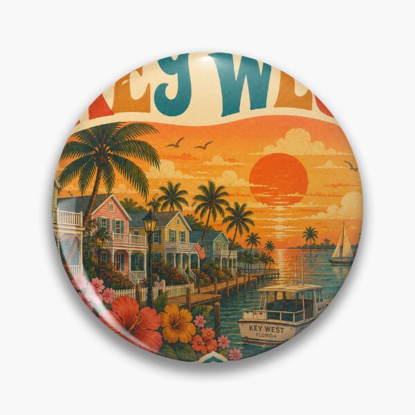 Item preview, Vintage Key West Heart - Retro USA Travel Souvenir designed and sold by VisualArtsOasis.