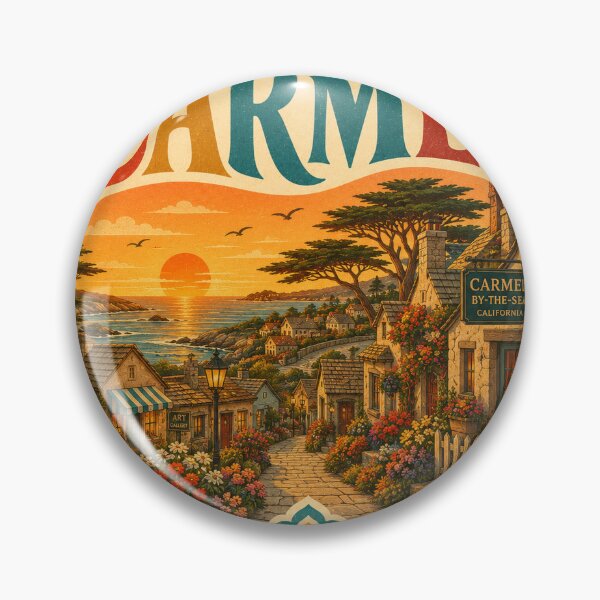 Item preview, Carmel Retro Travel Heart - USA Souvenir Art designed and sold by VisualArtsOasis.