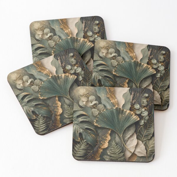 Item preview, Emerald Canopy | Luxury Botanical Wall Art | Sculptural Forest Leaves with Gold Accents designed and sold by Ophira Bloom.