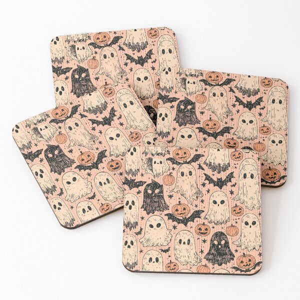 Item preview, Cute Little Ghosts and Spooky Pumpkins Kawaii Halloween Pattern designed and sold by VectorForge.
