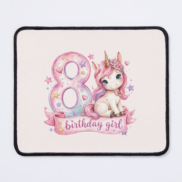 Item preview, Birthday girl 8 unicorn watercolor aesthetic designed and sold by Infdesigner.