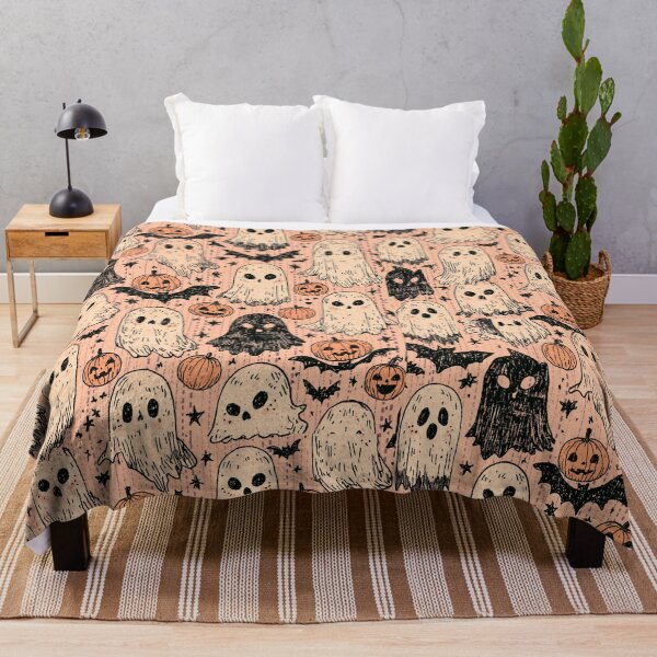 Item preview, Cute Little Ghosts and Spooky Pumpkins Kawaii Halloween Pattern designed and sold by VectorForge.